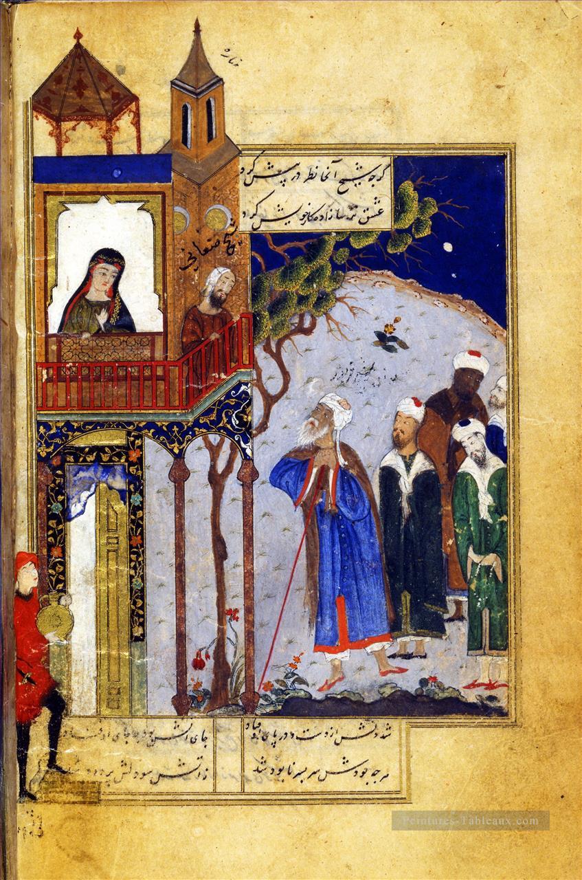 Mantiq al Tayr Cheik Sanan og den kristne moe religieuse Islam Peintures à l'huile